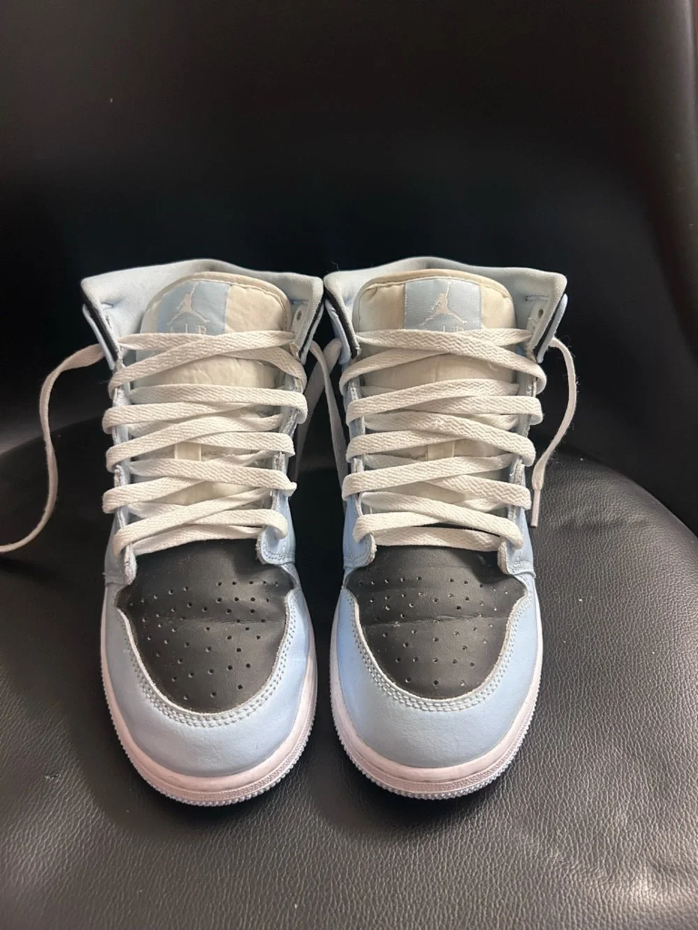 Nike Women’s Mid-Top Sneakers in Light Blue, Black, White - Picture 2 of 4